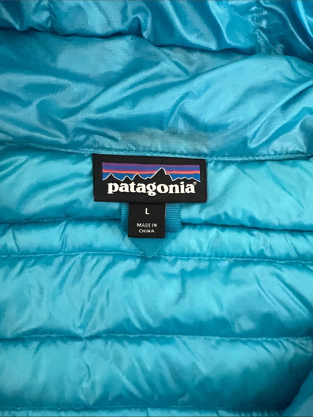 Patagonia Teal Blue Lightweight Puffer Jacket - Picture 3 of 4